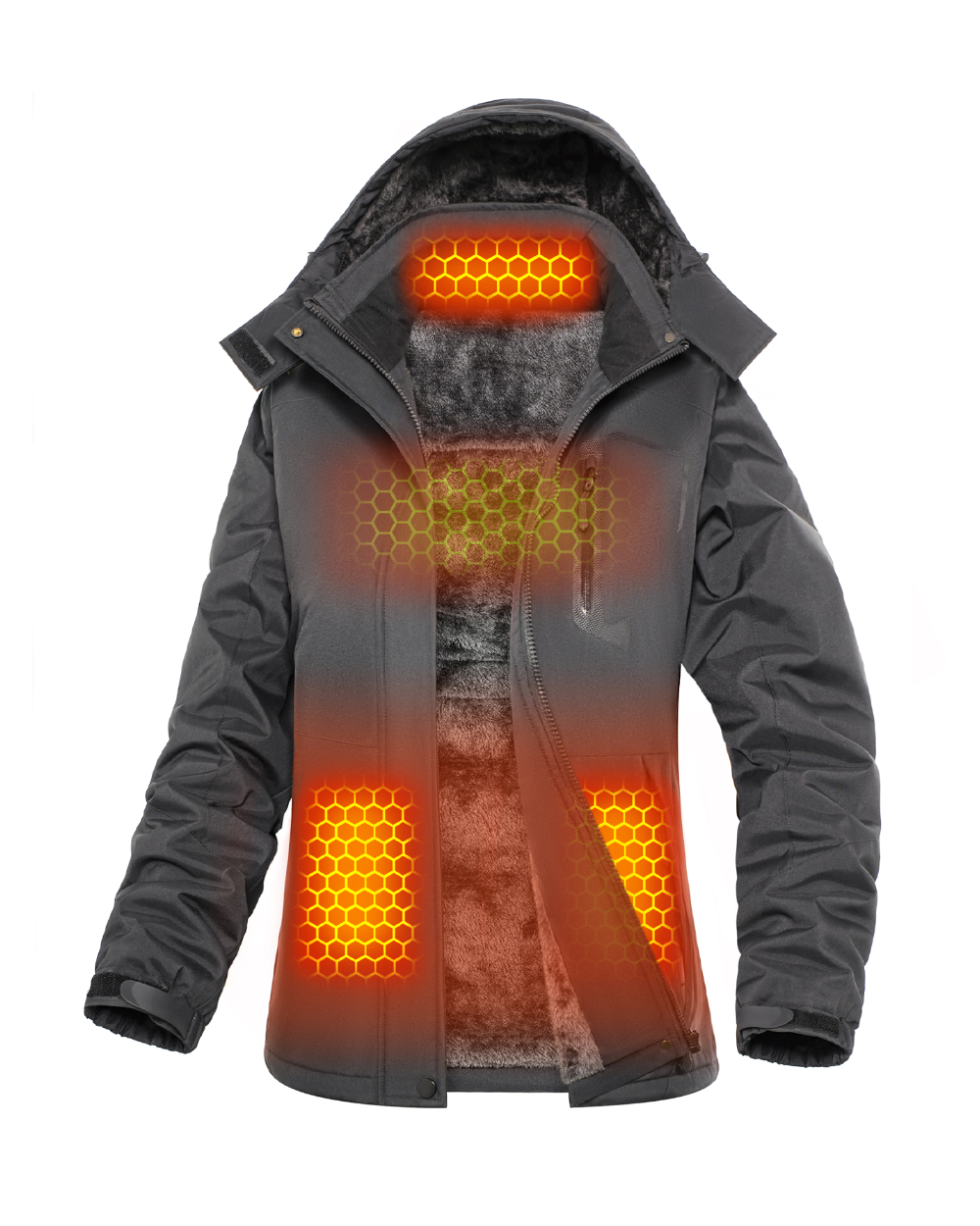【高い素材】 Heated Casual Electric Hood Ski Battery Puffer Women Jacket バイクウェア・装備