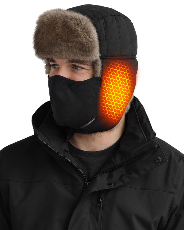 Wulcea Graphene Heated Trapper Hat with Ear Flaps Mask